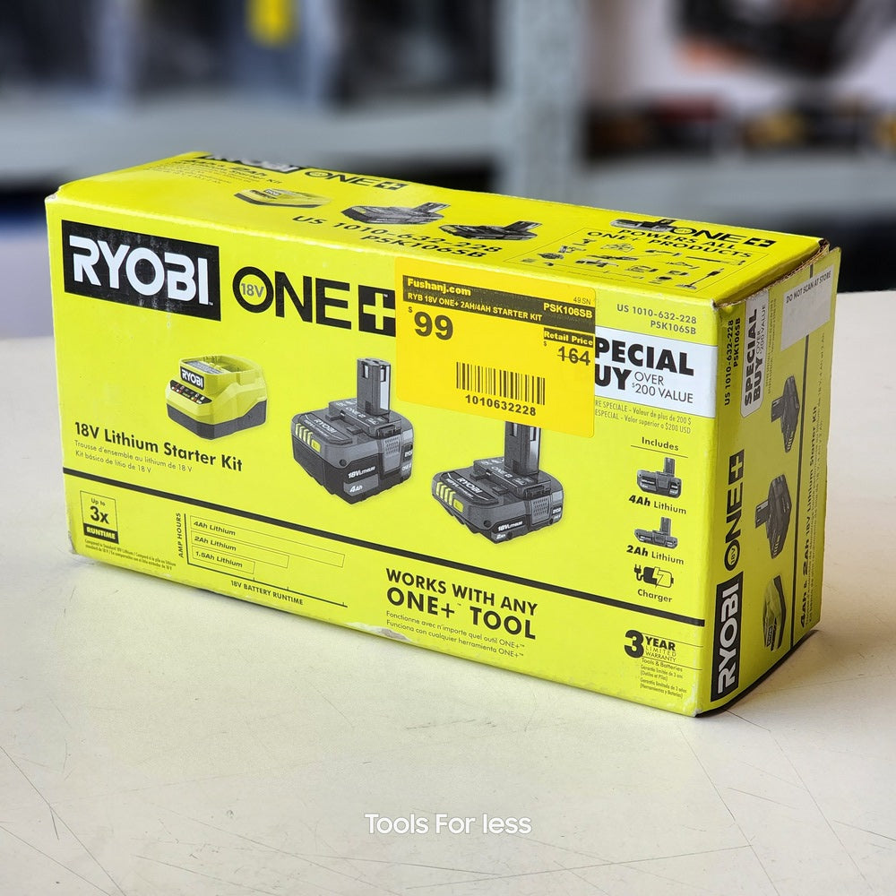 RYB 18V ONE+ 2AH/4AH STARTER KIT (PSK106SB) RYB 18V ONE+ 2AH/4AH STARTER KIT (PSK106SB)
